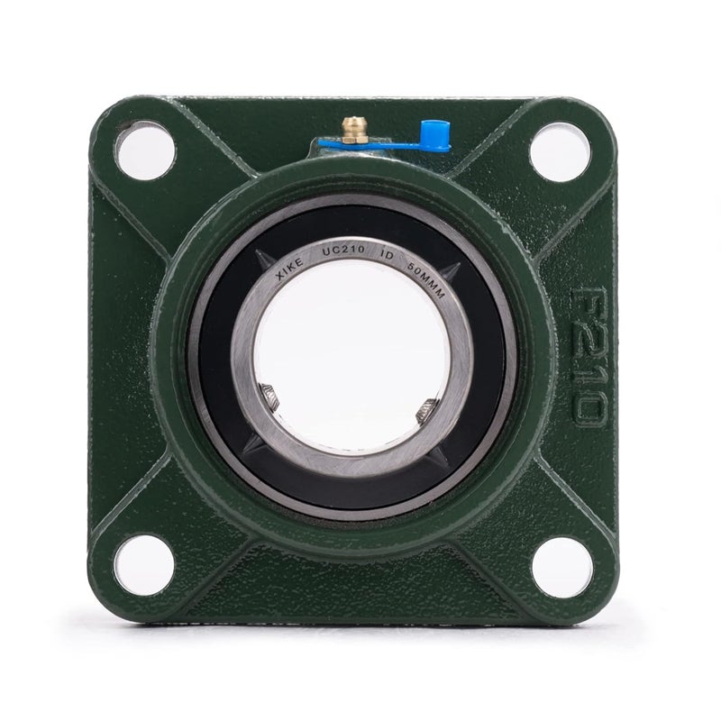 Xike 2 Pcs UCF210 Bore 50 mm Pillow Block Square Flange Mounted Ball Bearings, Solid Cast Iron Base and Self Aligning Chrome Steel Sealed Bearings. - Image 3